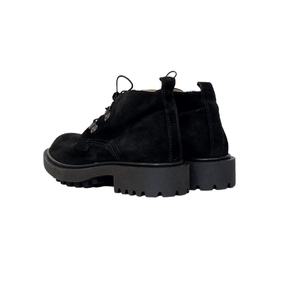 J Crew Rare Suede Chunky Heel Ankle Boots in Black Made in Italy Womens Size 5 - Picture 10 of 12